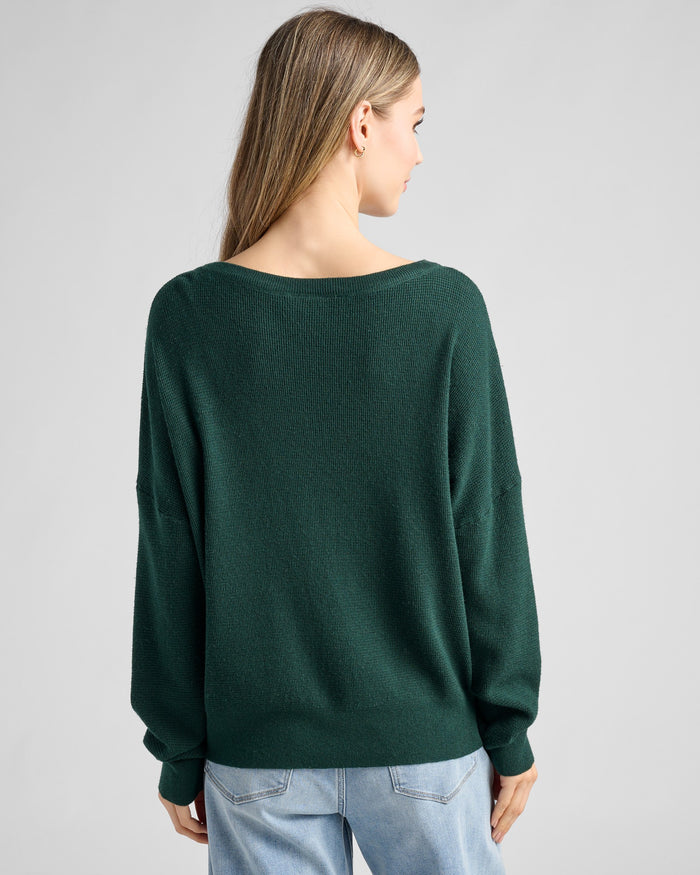Hunter Green $|& Herizon Wanderer Waffle Long Sleeve - SOF Back