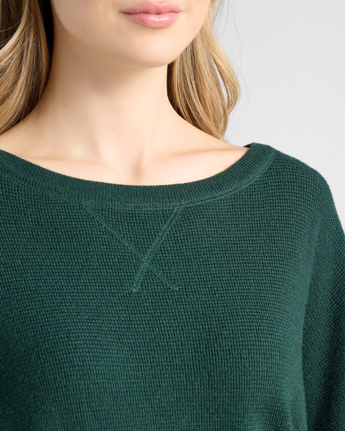 Hunter Green $|& Herizon Wanderer Waffle Long Sleeve - SOF Detail