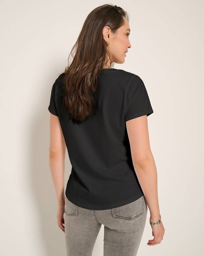 Faded Black $|& SEAS Waves V-Neck Tee - SOF Back