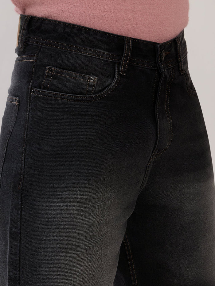 Wax - Relaxed Fit Denim Shorts - Black Shade