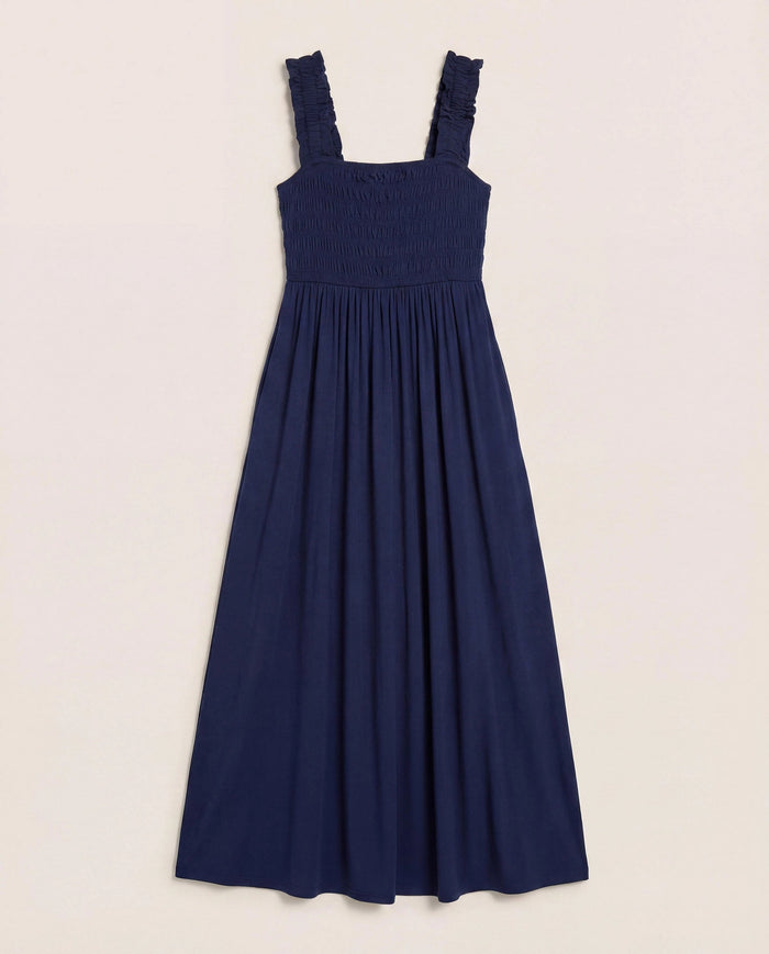 Navy $|& SEAS Westbreeze Smocked Maxi Dress - Hanger Detail