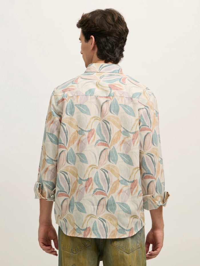 Westley - Regular Floral Printed Shirt - Blue Green
