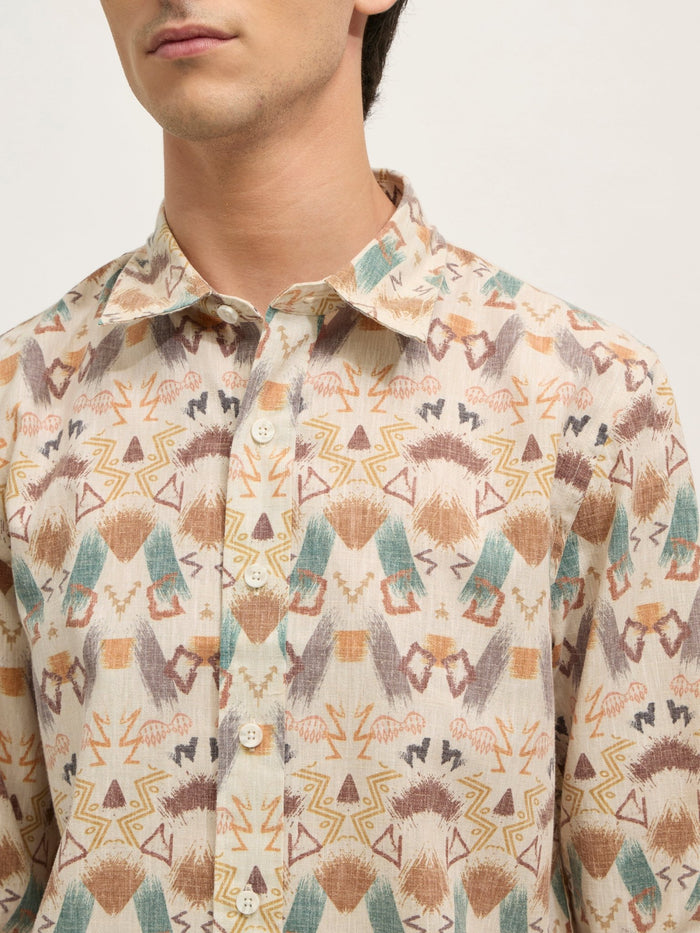 Westley - Regular Floral Printed Shirt - Brown