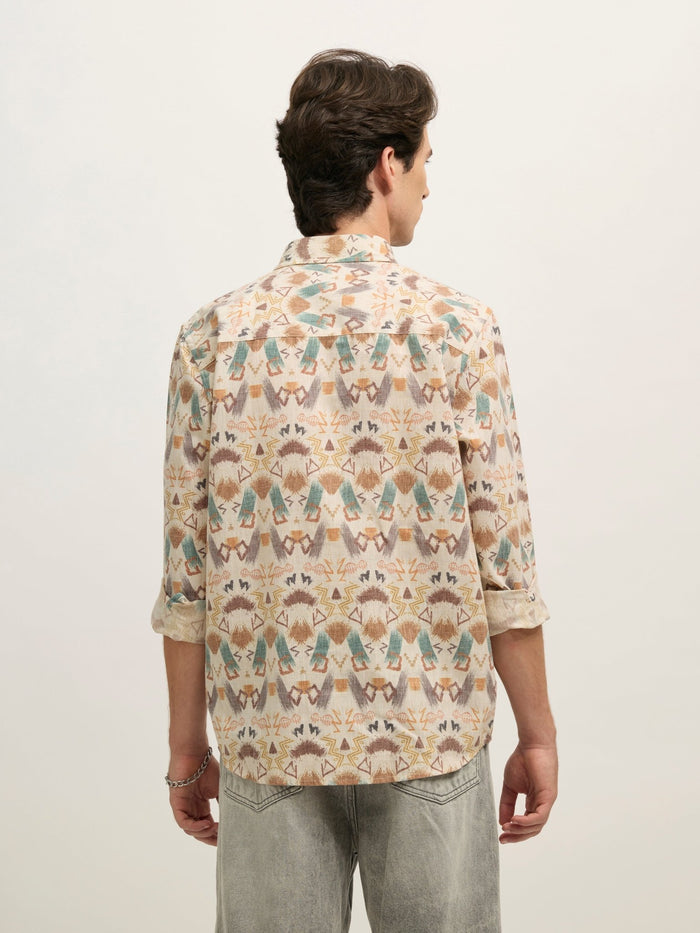 Westley - Regular Floral Printed Shirt - Brown