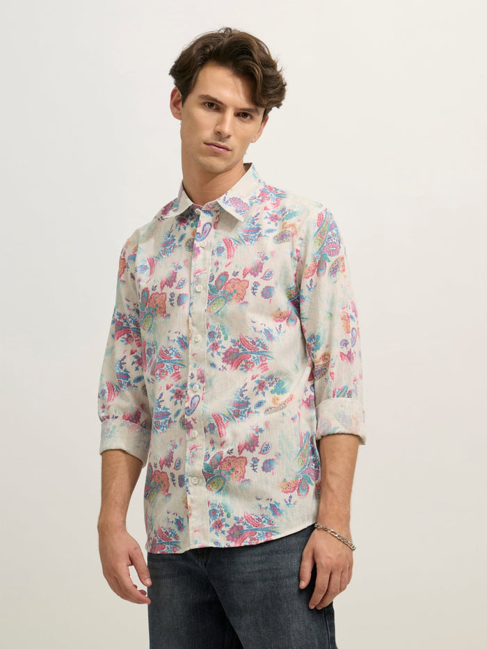 Westley - Regular Floral Printed Shirt - Pink