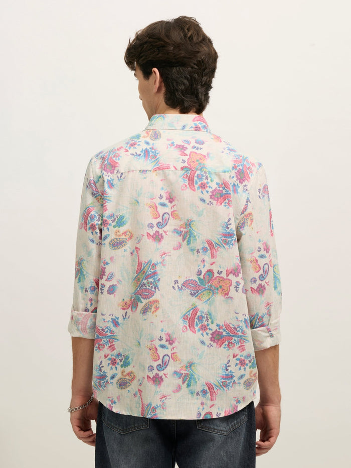 Westley - Regular Floral Printed Shirt - Pink