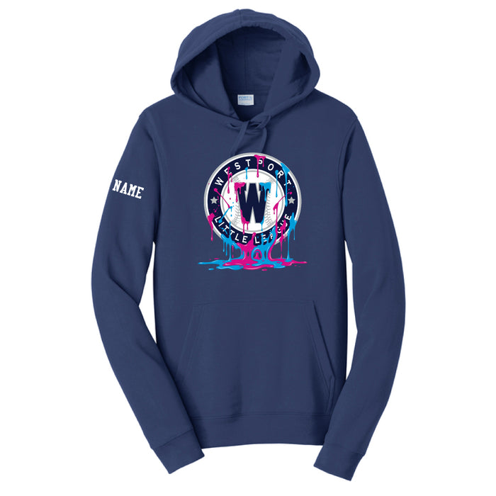 Westport LL Baseball Drip Hoodie Logowear Westport Little League Baseball Team Navy Youth XS