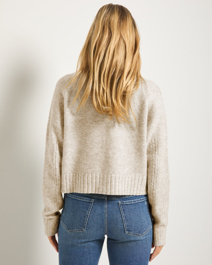 Cream $|& SEAS Whisper Pointelle Cardigan - SOF Back
