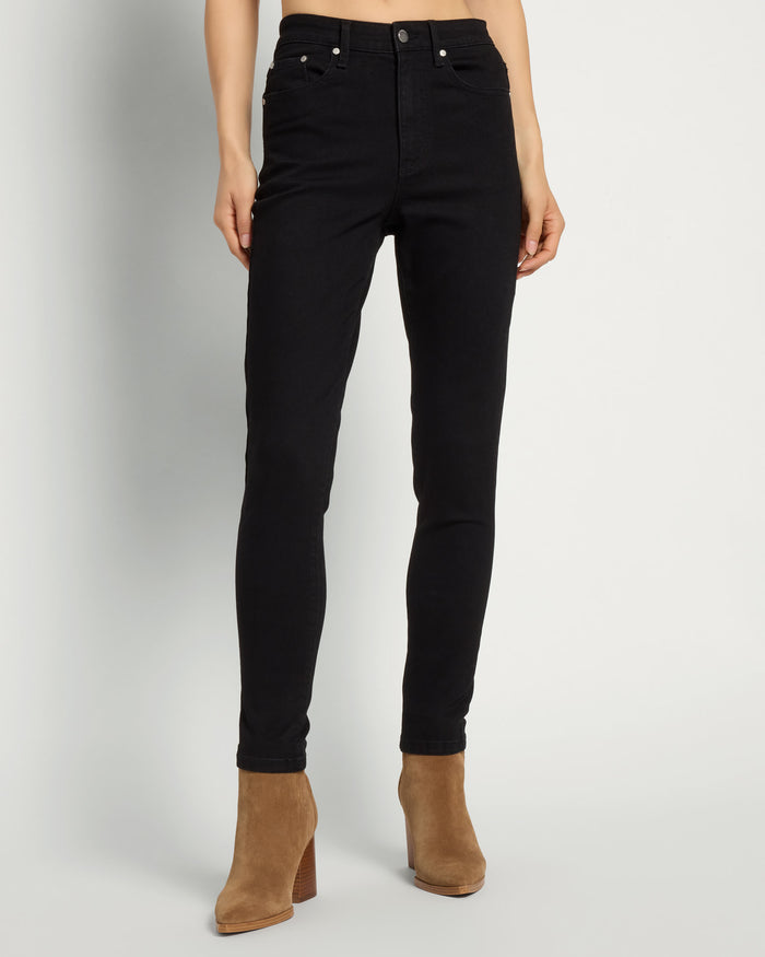 Black $|& SEAS Whitney High Rise Ankle Skinny Jeans - SOF Front