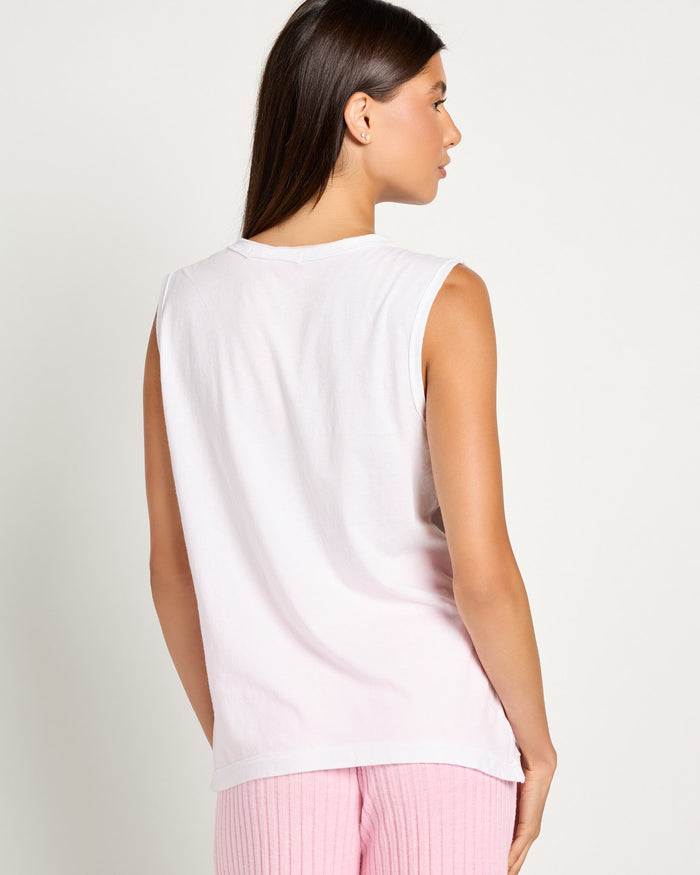 White $|& Project Social T Wine A Bit Graphic Tank - SOF Back