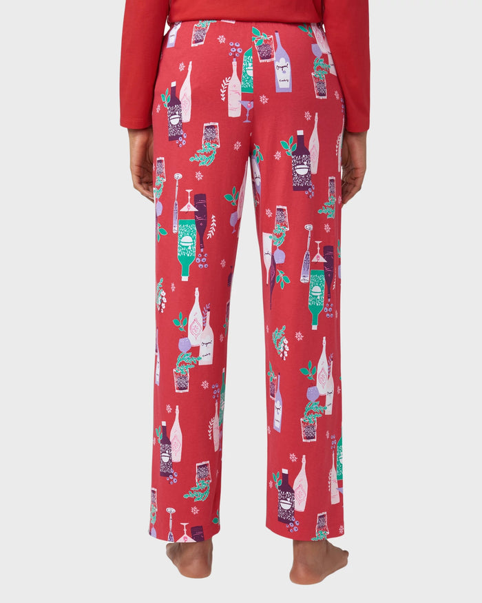 Barbados Cherry $|& HUE Winter Coctails PJ Pant - Hanger Side