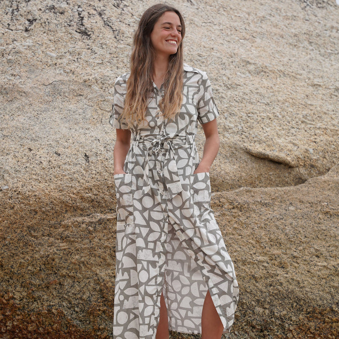 Women's Geo Design Shirt Dress
