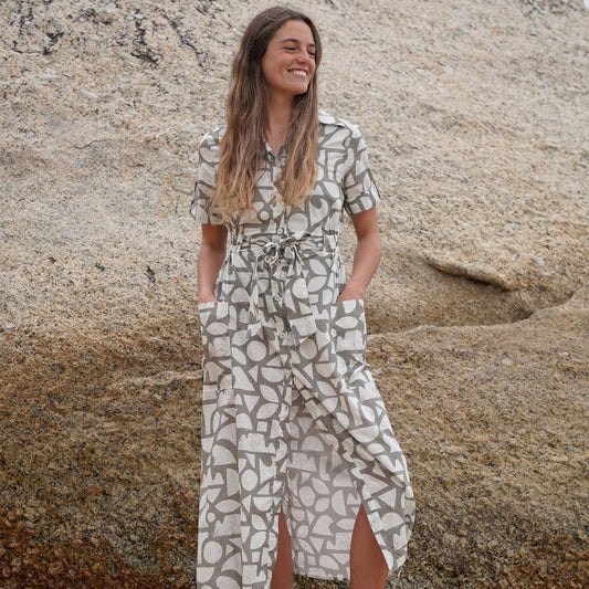 Women's Geo Design Shirt Dress