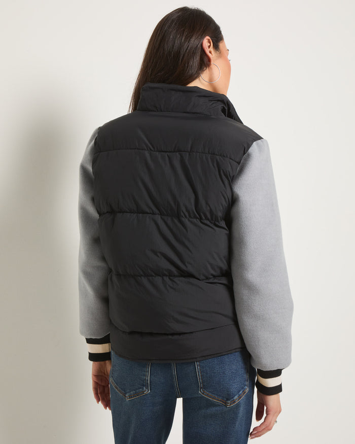Black $|& SEAS Woodland Puffer Jacket - SOF Back