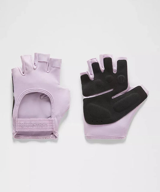 Lululemon Wunder Train Padded Gloves guantes de entrenamiento unisex color lilac play black #color_LL Lilac Play/Black