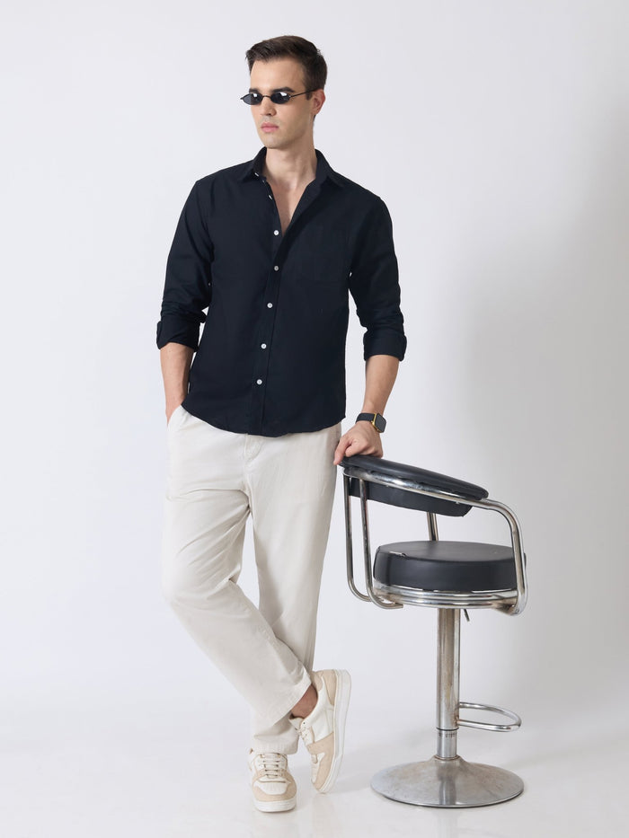 Xilipho - Relaxed Fit Oxford Shirt - Black