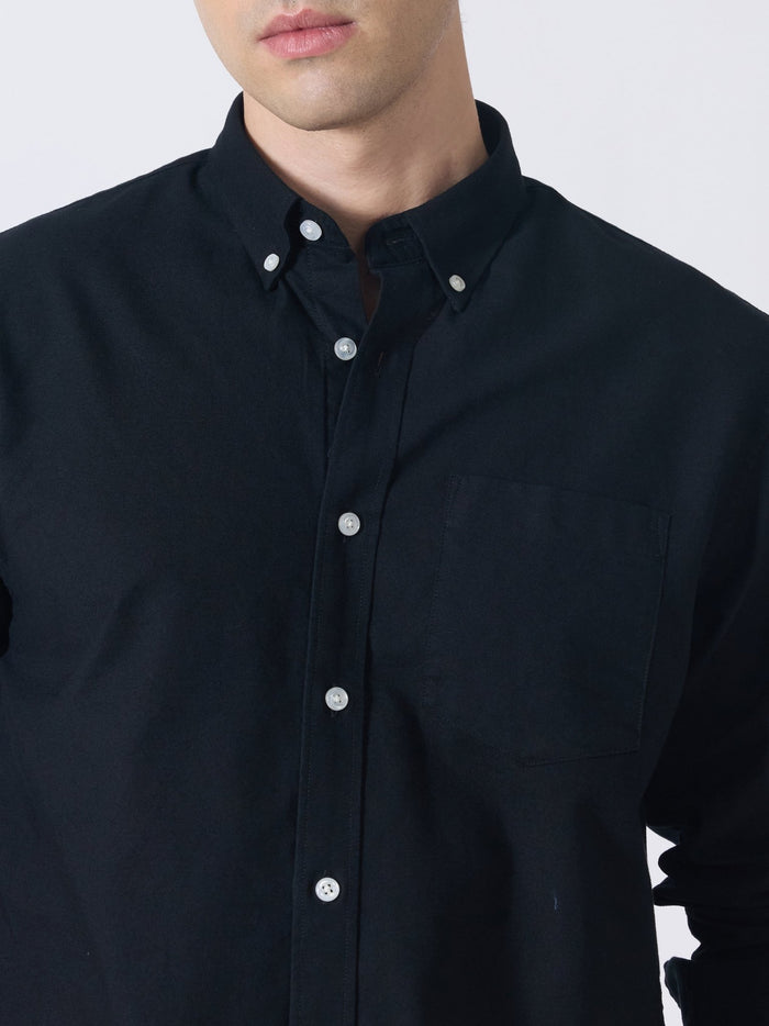 Xilipho - Relaxed Fit Oxford Shirt - Black