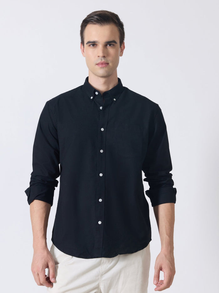 Xilipho - Relaxed Fit Oxford Shirt - Black