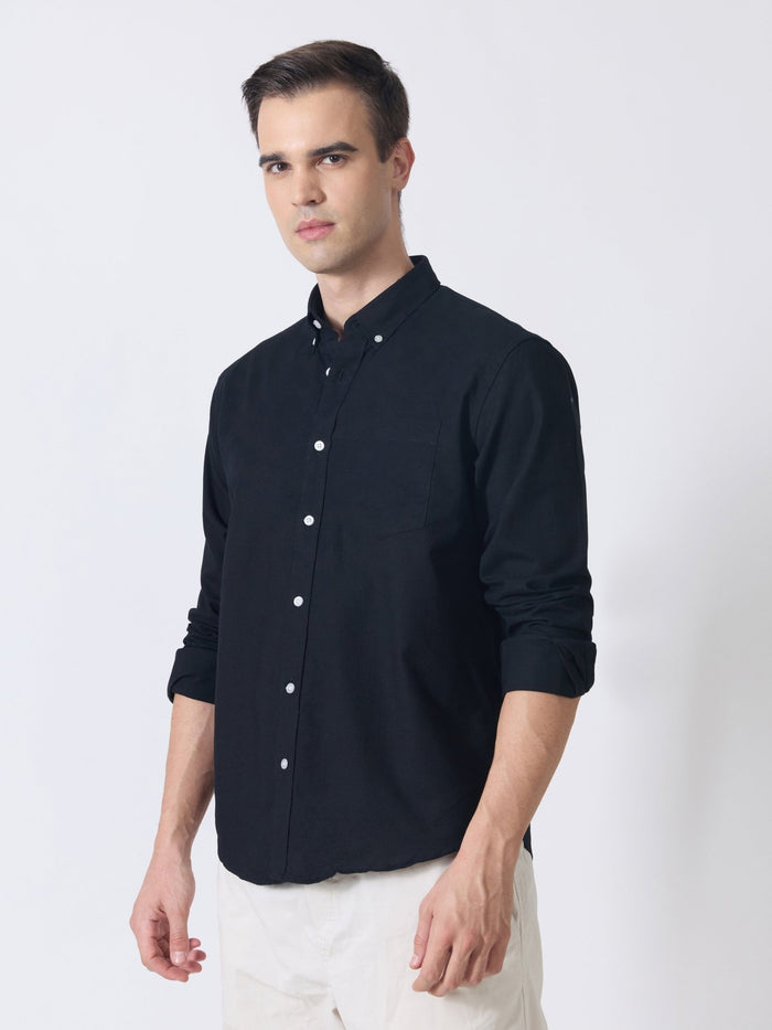 Xilipho - Relaxed Fit Oxford Shirt - Black
