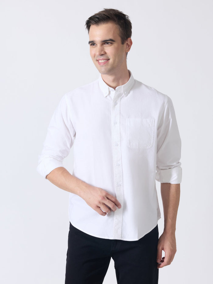 Xilipho - Relaxed Fit Oxford Shirt - White
