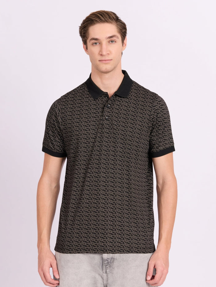 Men's Regular Printed Polo T-Shirt
