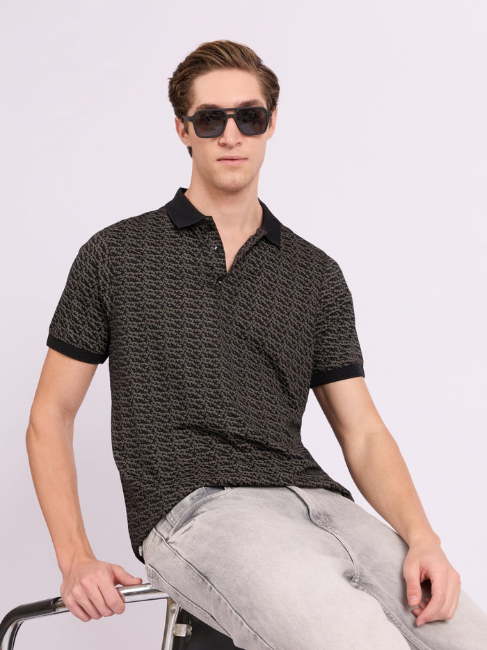 Men's Regular Printed Polo T-Shirt