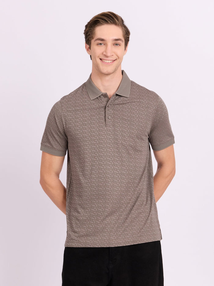 Men's Regular Printed Polo T-Shirt