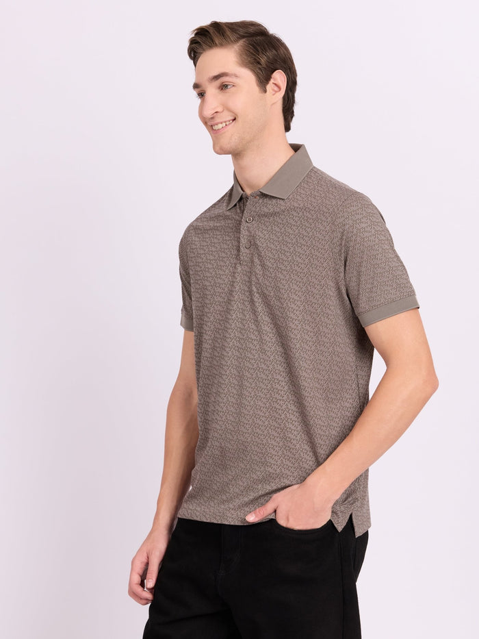 Men's Regular Printed Polo T-Shirt