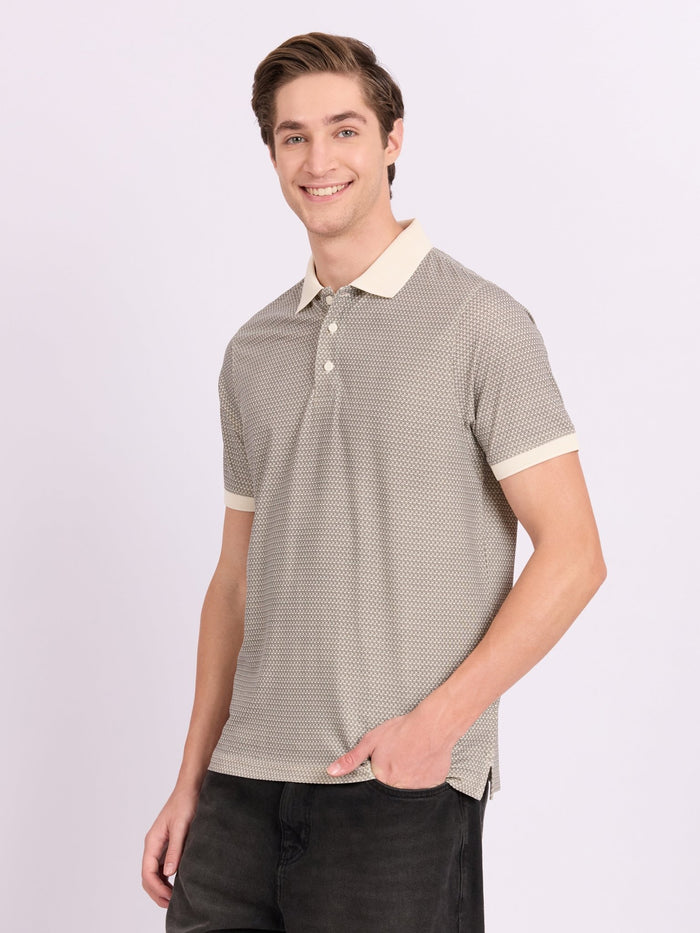 Men's Regular Printed Polo T-Shirt