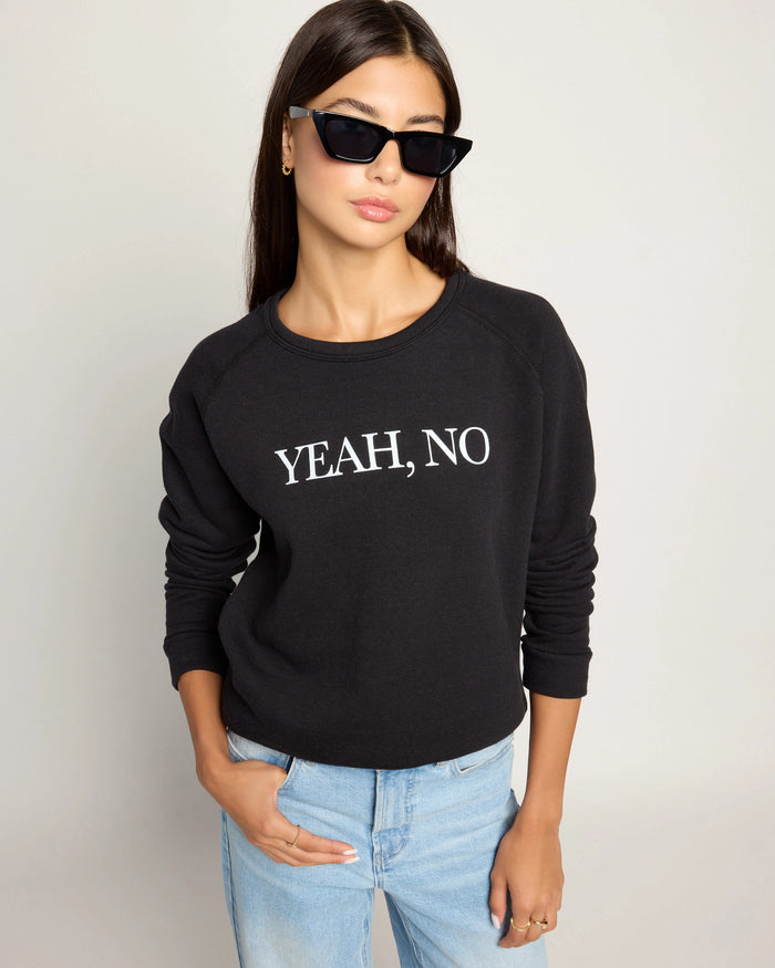 Black $|& SEAS Yeah No Graphic Pullover - SOF Front