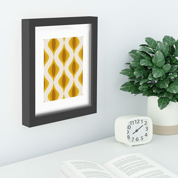 Yellow Ornaments Recessed Framing Rectangle