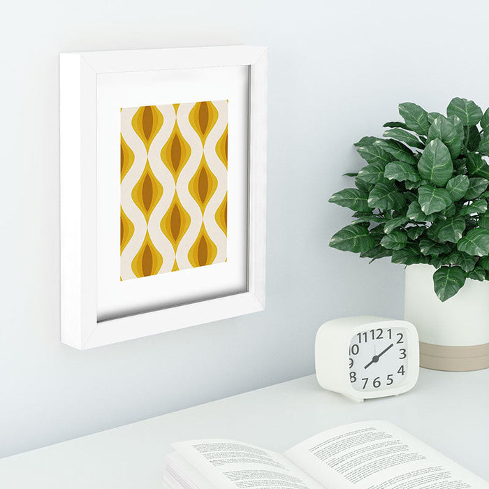 Yellow Ornaments Recessed Framing Rectangle