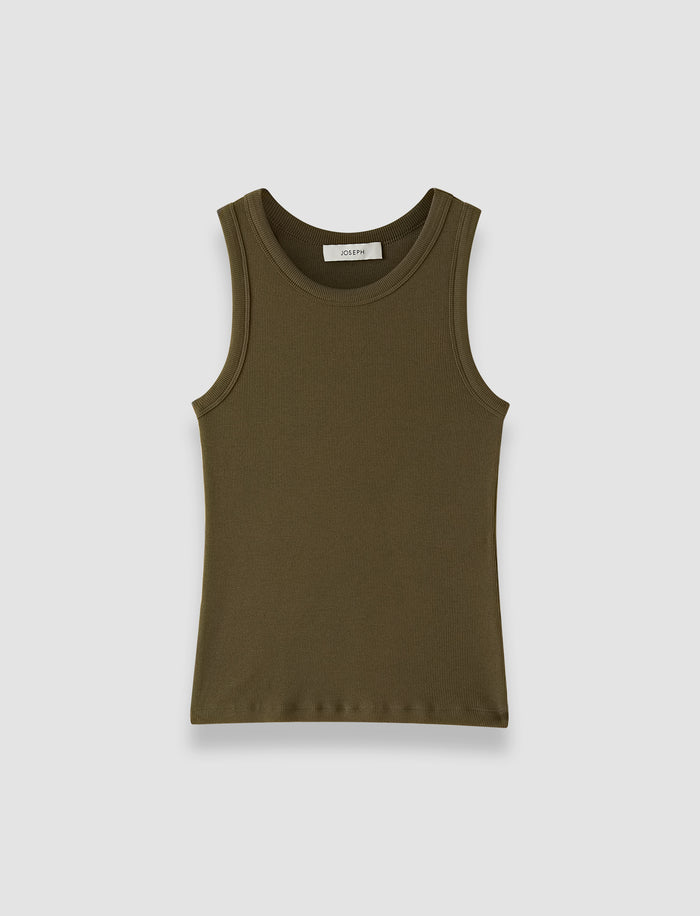 Green Yeux Cotton Rib Vest - Joseph