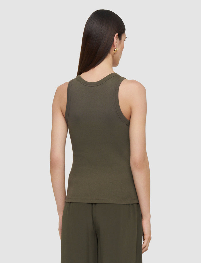 Green Yeux Cotton Rib Vest - Joseph