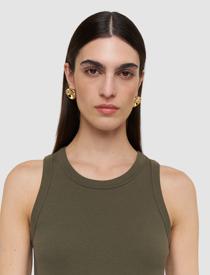 Green Yeux Cotton Rib Vest - Joseph