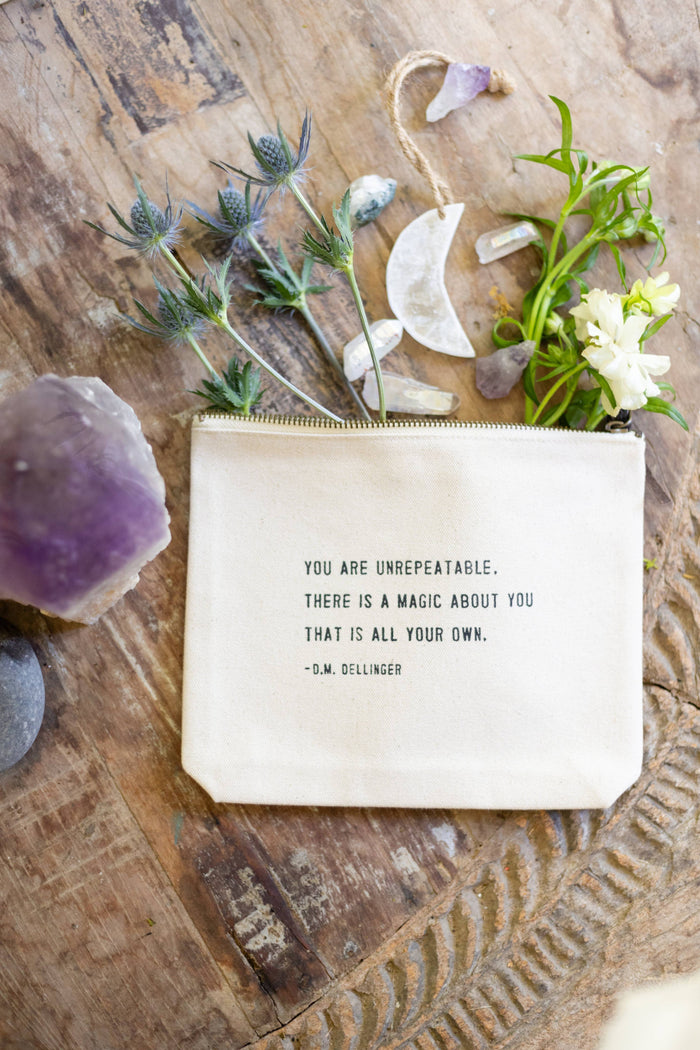 You Are Unrepeatable (D.M. Dellinger) Canvas Zip Bag