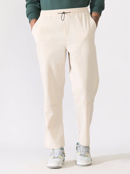 Men's Cream Regular Track Pant