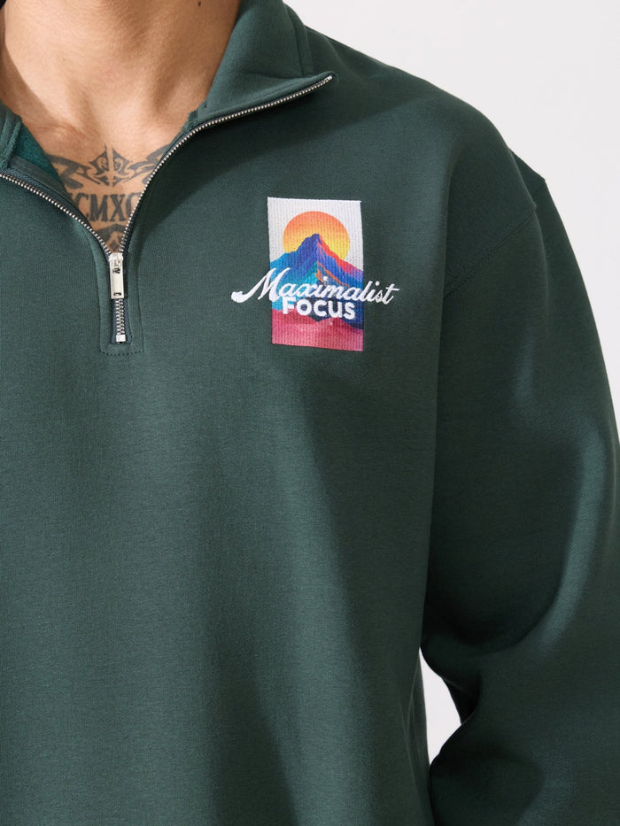 Men's green Adventure Graphic Half-Zip Sweatshirt
