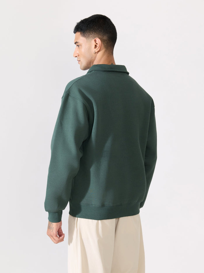 Zelios - Green Adventure Graphic Half-Zip Sweatshirt