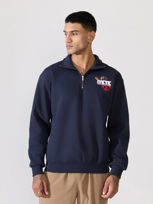 Men's navy blue Adventure Graphic Half-Zip Sweatshirt