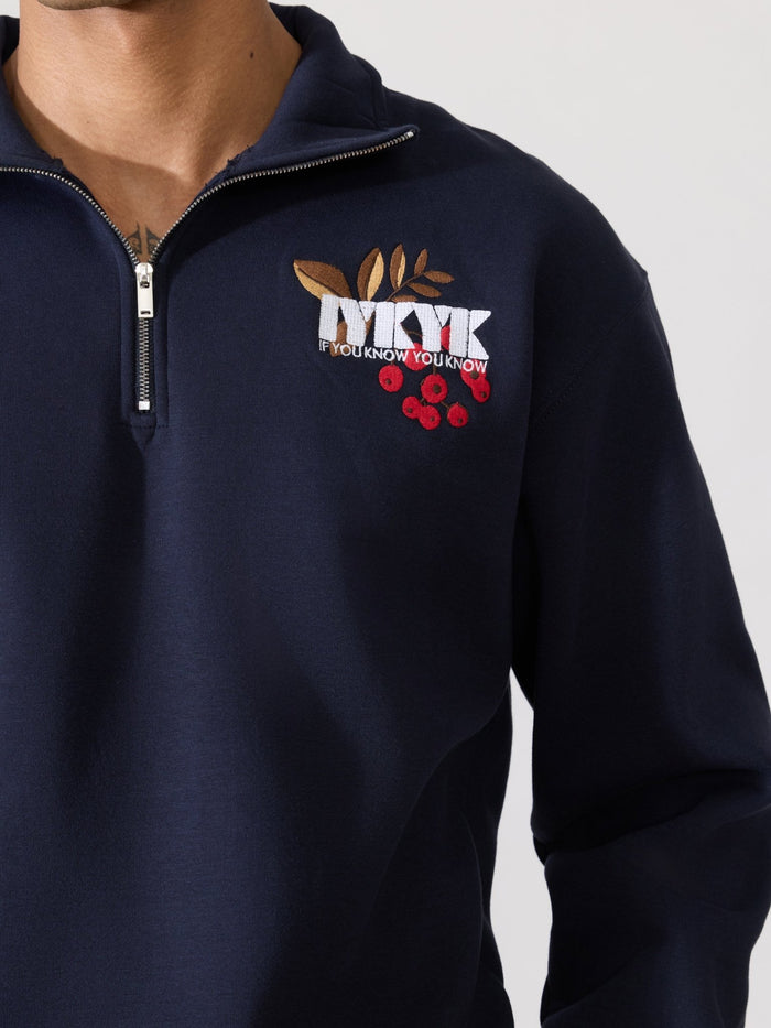 Men's navy blue Adventure Graphic Half-Zip Sweatshirt