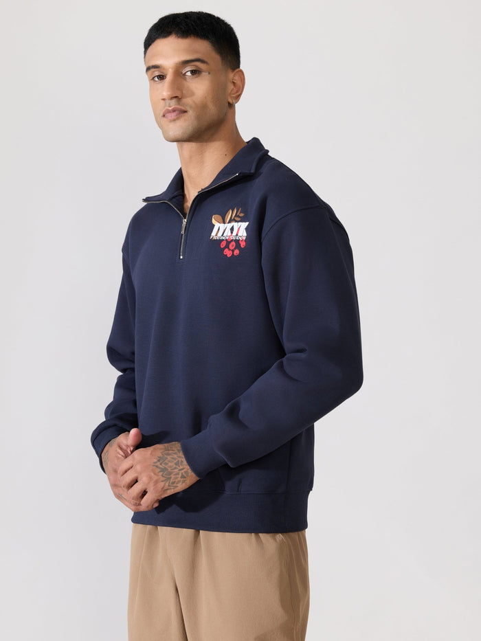 Men's navy blue Adventure Graphic Half-Zip Sweatshirt
