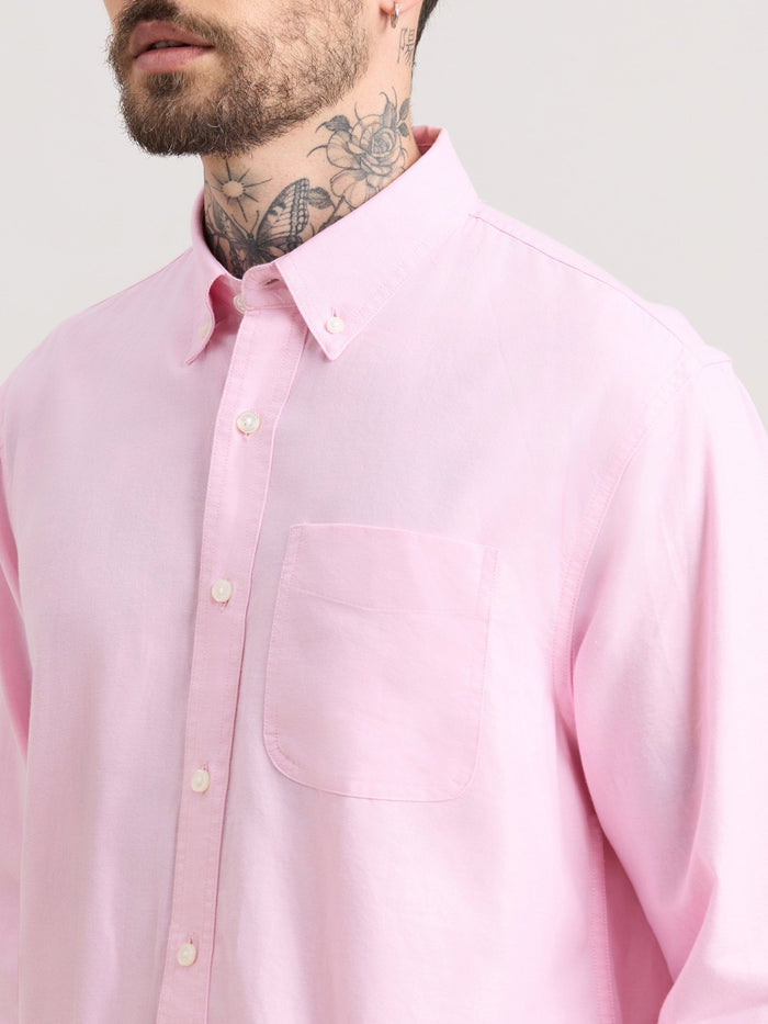 Zena - Relaxed Fit Oxford Shirt - Begonia Pink