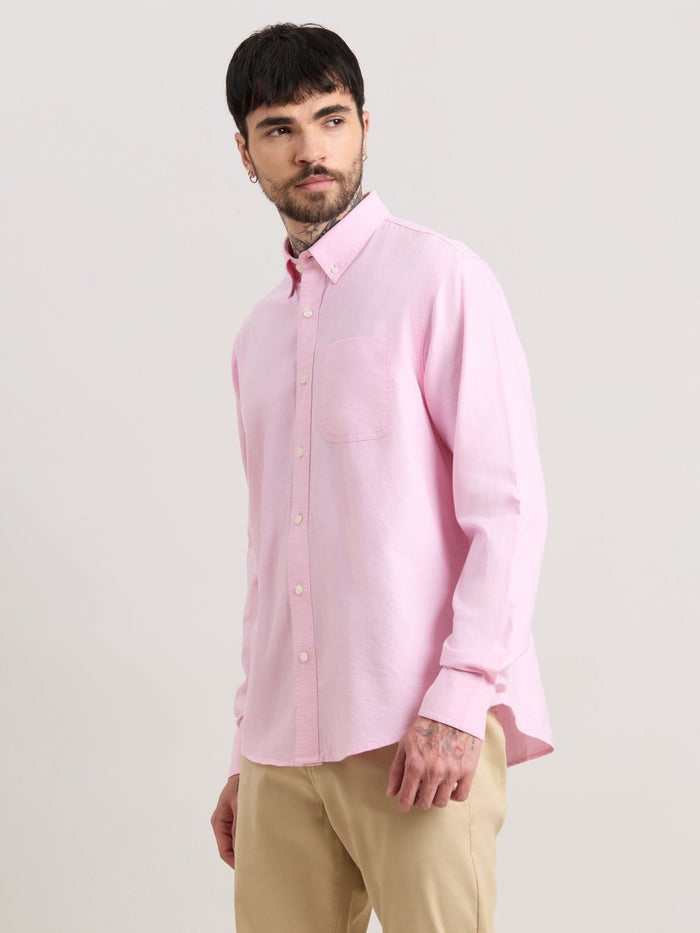 Zena - Relaxed Fit Oxford Shirt - Begonia Pink