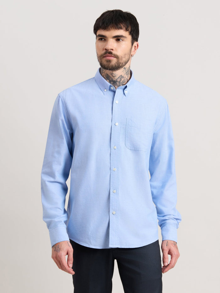 Zena - Relaxed Fit Oxford Shirt - Cendre Blue
