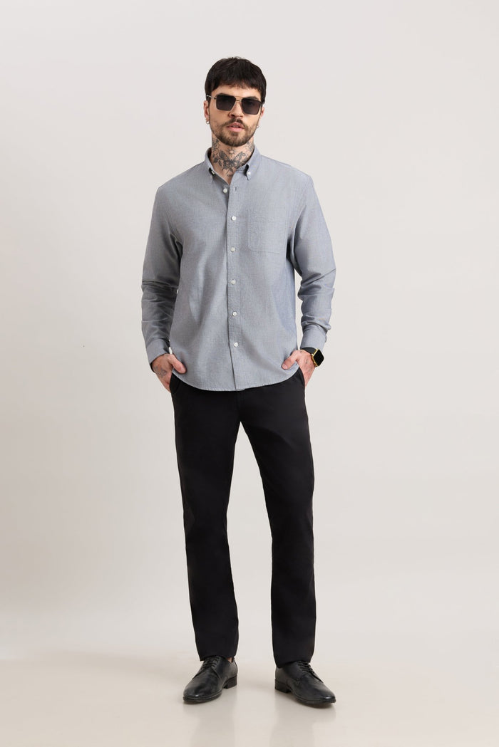 Zena - Relaxed Fit Oxford Shirt - Dark Grey