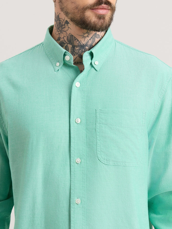 Zena - Relaxed Fit Oxford Shirt - Green