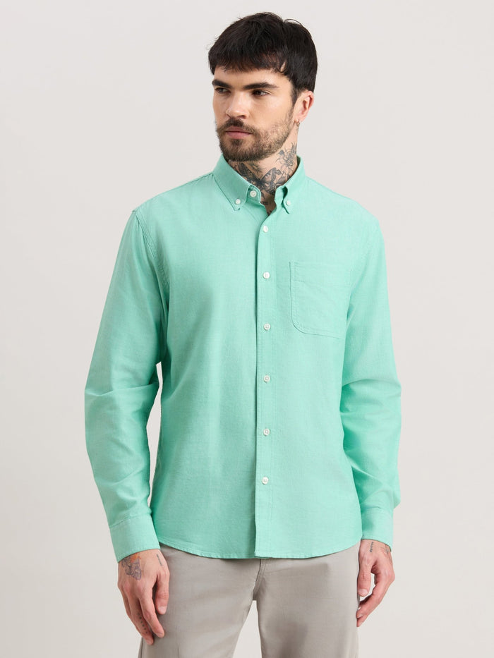 Zena - Relaxed Fit Oxford Shirt - Green