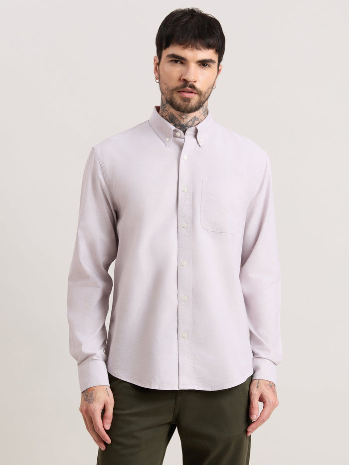 Zena - Relaxed Fit Oxford Shirt - Grey