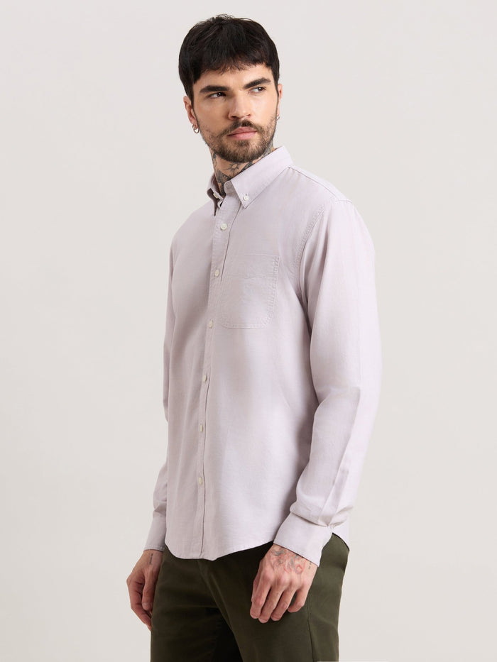 Zena - Relaxed Fit Oxford Shirt - Grey